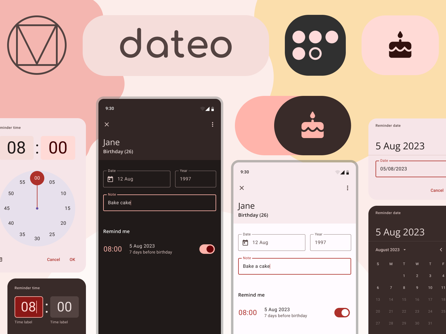 Material 3 and Dateo Design System.