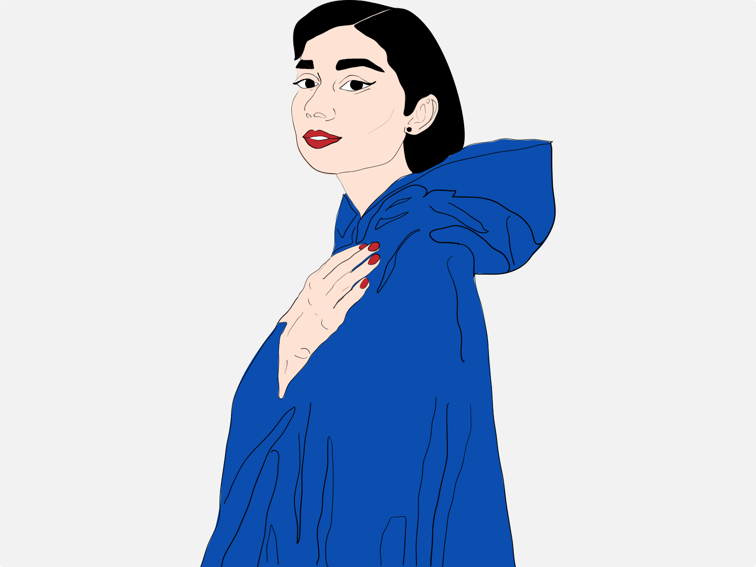 Audrey Hepburn in a blue coat