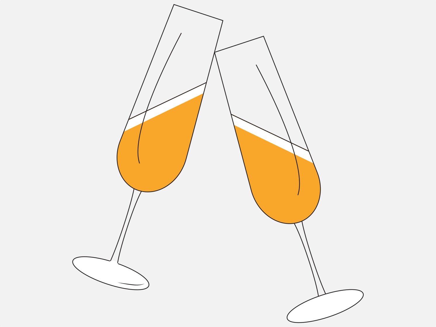 Two champagne glasses