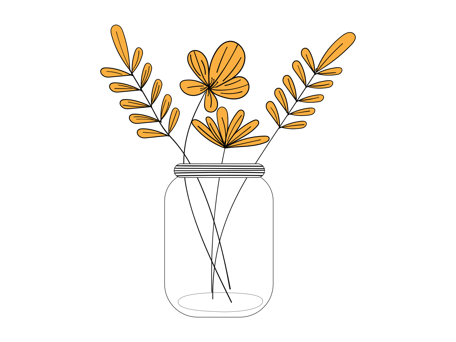 Yellow flowers in a jar