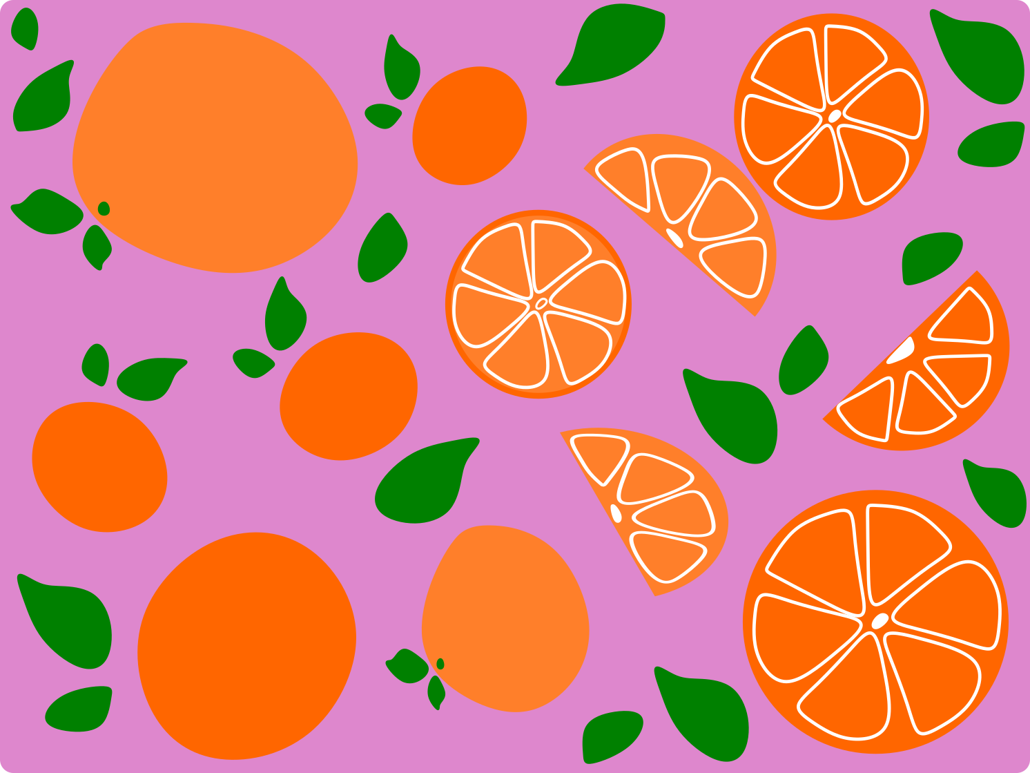 Oranges on a purple background